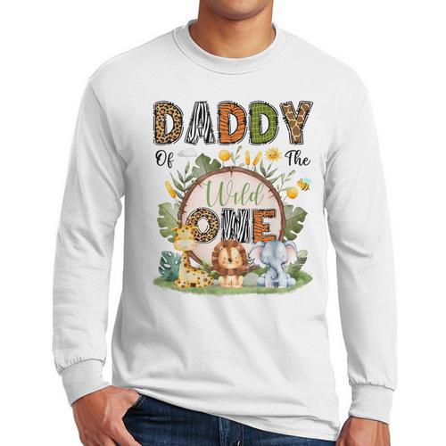 Daddy Of The Wild One 1St Birthday Boy Safari Jungle Men Long Sleeve T-Shirt - Father's Day Fun