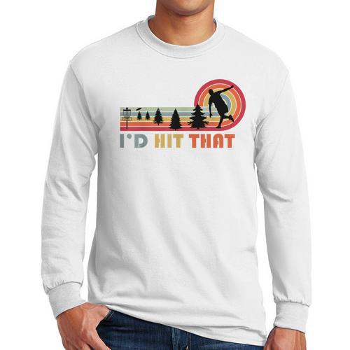 Disc Golf I'd Hit That Frisbee Golfer Retro Men Dad Men Long Sleeve T-Shirt - Father's Day Fun