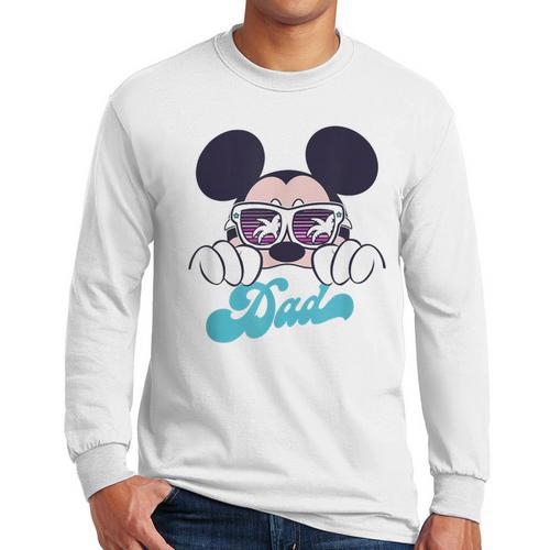 Disney Mickey And Friends Cool Mickey Summer Vibes Dad Logo Men Long Sleeve T-Shirt - Father's Day Fun