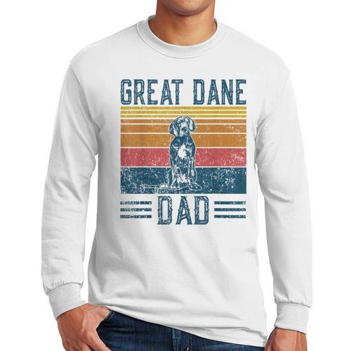 Dog Dad Vintage Great Dane Dad Men Women Kids Men Long Sleeve T-Shirt - Father's Day Fun