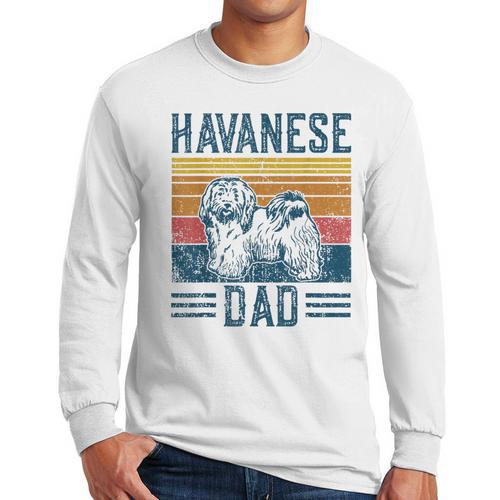 Dog Havanese Dad Vintage Havanese Dad Men Long Sleeve T-Shirt - Father's Day Fun