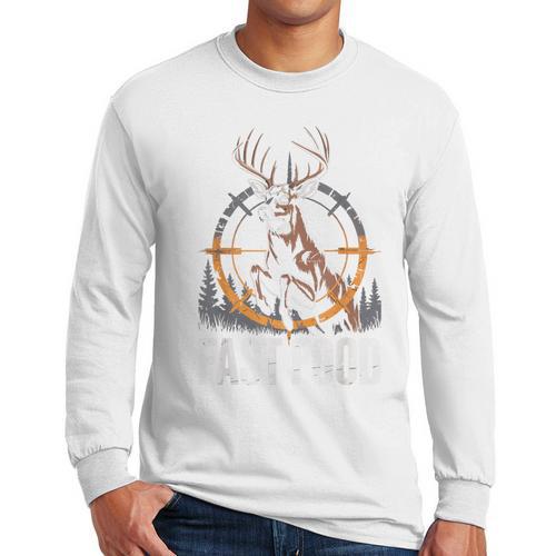 Fast Food Deer Hunting Hunter Dad Tail Buck Men Long Sleeve T-Shirt - Father's Day Fun