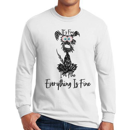 Its Fine Im Fine Everythings Fine Dog Mom Dad Lovers Men Long Sleeve T-Shirt - Father's Day Fun