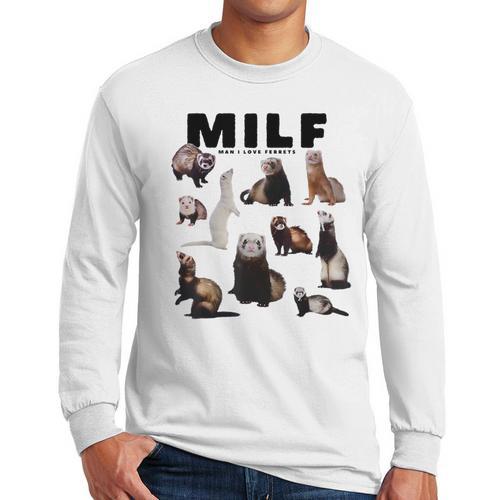 MILF Man I Love Ferrets Ferret Mom Dad Ferret Owner Men Long Sleeve T-Shirt - Father's Day Fun