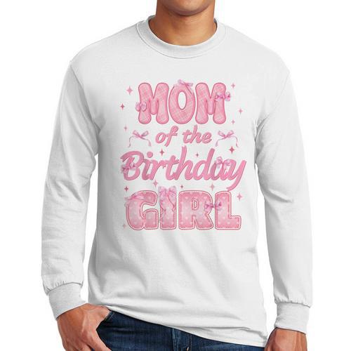 Mom And Dad Of The Birthday Girl Coquette Family Matching Men Long Sleeve T-Shirt - Father's Day Fun