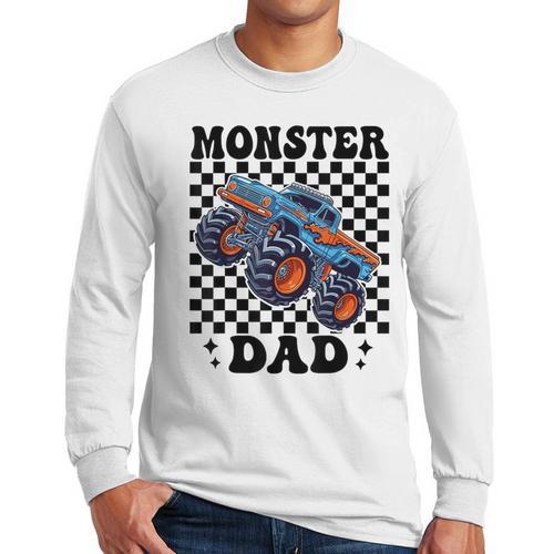 Monster Truck Dad Family Matching Monster Trucks Birthday Men Long Sleeve T-Shirt - Father's Day Fun