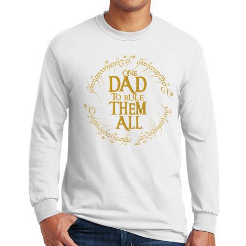 One Dad To Rule Them All Fantasy Nerd Dad Graphic Men Long Sleeve T-Shirt - Father's Day Fun