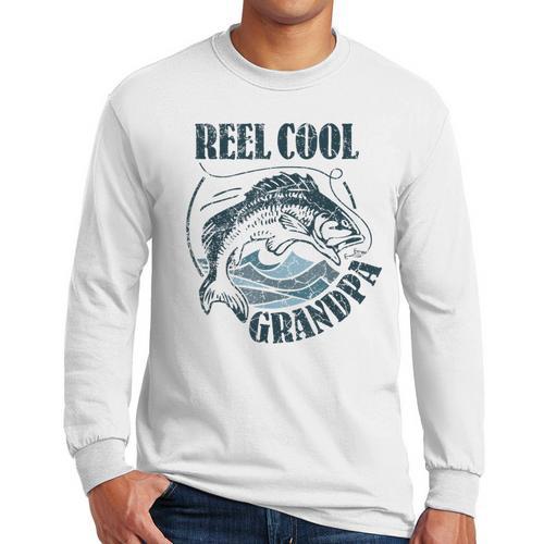 Reel Cool Grandpa Fishing Dad Father's Day Fisherman Men Long Sleeve T-Shirt - Father's Day Fun