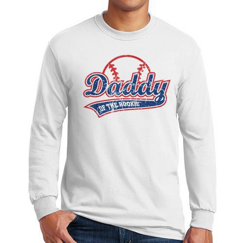 Vintage Baseball Daddy Of The Rookie Men Long Sleeve T-Shirt - Father's Day Fun