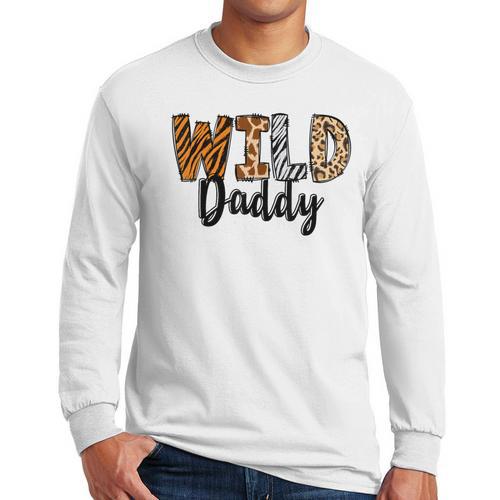 Wild Daddy Zoo Born Two Be Wild B-Day Safari Jungle Animal Men Long Sleeve T-Shirt - Father's Day Fun