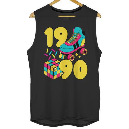 1990 Retro Raised In The 90s Old School Nostalgia Vibes Unisex Tank Top - Figerry