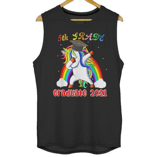 5th Grade Graduate Class 2021 Dabbing Unicorn Graduation Unisex Tank Top - Best Gift Smart