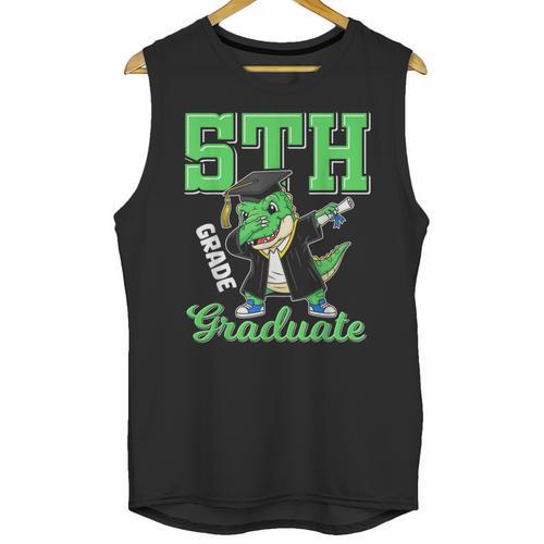 5th Grade Graduate Dinosaur Dab Graduation School Unisex Tank Top - Best Gift Smart