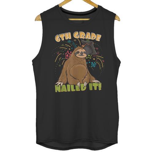 6th Grade Graduation Sloth Nailed It Class Of 2025 Unisex Tank Top - Best Gift Smart