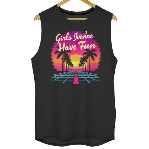 80s Fashion Girls Just Wanna Have Fun 1980s Nostalgia Unisex Tank Top - Figerry