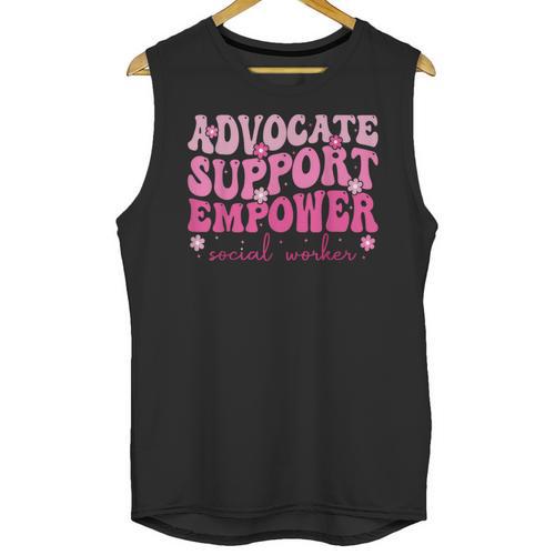 Advocate Support Empower Groovy Social Worker Graduation MSW Unisex Tank Top - Best Gift Smart