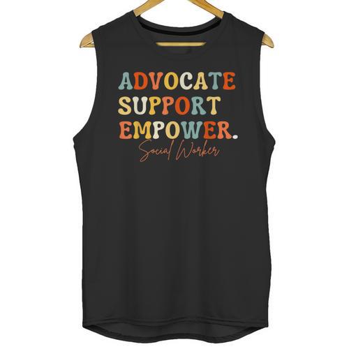Advocate Support Empower Groovy Social Worker Graduation Unisex Tank Top - Best Gift Smart