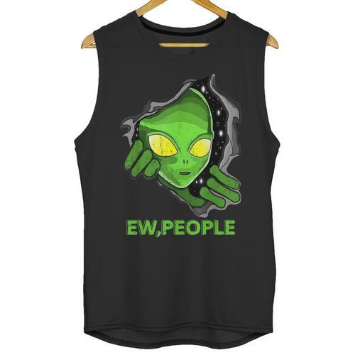Alien Face Ew People UFO Introvert Meme Men Women Kids Unisex Tank Top - Raresse