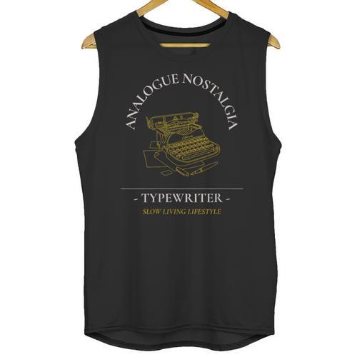 Analogue Nostalgia Typewriter Graphic Unisex Tank Top - Figerry