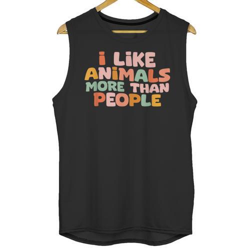 I Like Animals More Than People Sarcastic Introvert Unisex Tank Top - Raresse