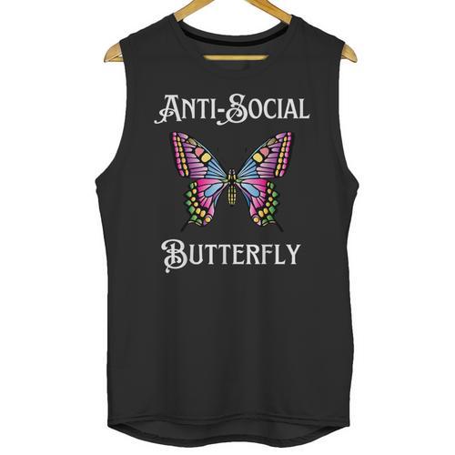 Antisocial Butterfly Aesthetic Introvert For Women Men Unisex Tank Top - Raresse