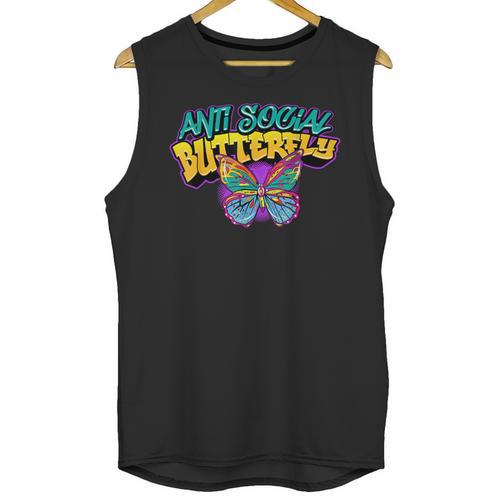 Antisocial Butterfly Shirts For Introvert Unisex Tank Top - Raresse