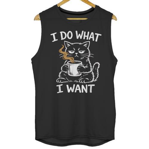 Antisocial Introvert Cat Coffee Sarcastic Attitudes Graphic Unisex Tank Top - Raresse