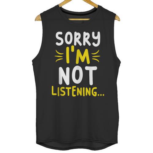 Antisocial Sorry I'm Not Listening Introvert & Anti Social Unisex Tank Top - Raresse