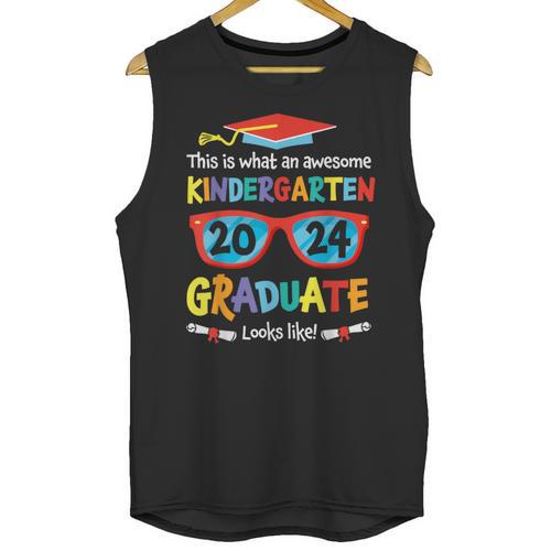 Awesome Kindergarten Graduate Looks Like 2024 Graduation Unisex Tank Top - Best Gift Smart