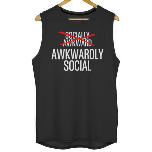 Awkwardly Social Socially Awkward Anxious Introverts Unisex Tank Top - Raresse