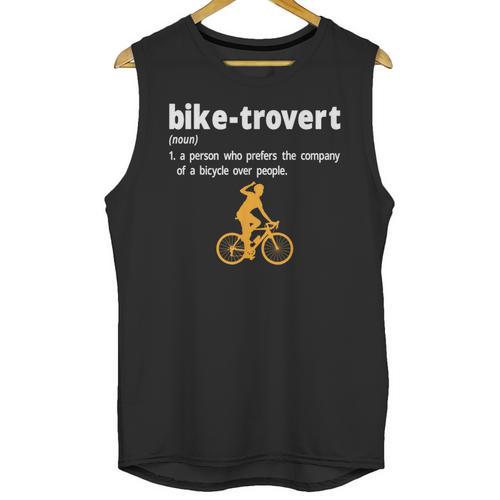 Bike-Trovert Bicycle Humor Definition Introvert Unisex Tank Top - Raresse