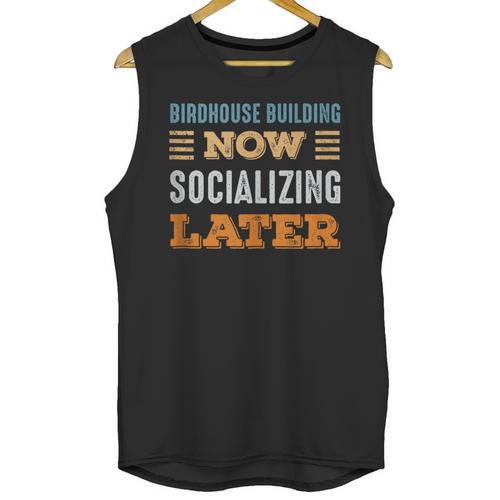 Birdhouse Building Now Minimal Socializing Introvert Unisex Tank Top - Raresse
