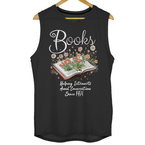 Books That Help Introverts Since 1454 Conversations Unisex Tank Top - Raresse