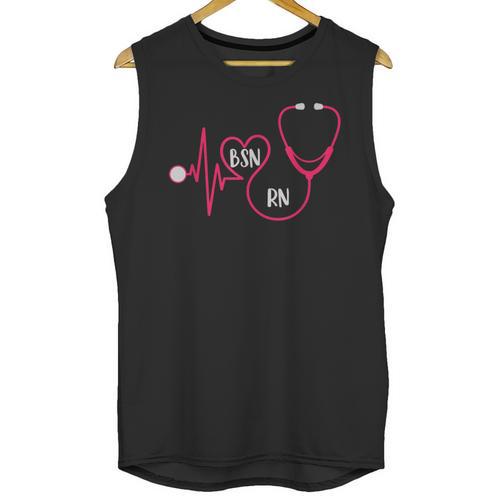 BSN RN EKG Heart Stethoscope Registered Nurse Graduation Unisex Tank Top - Best Gift Smart