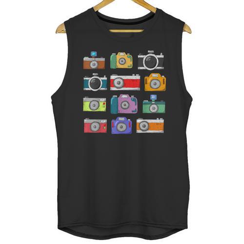 Camera Hand Drawn Old Nostalgia Retro Lens Styles Unisex Tank Top - Figerry