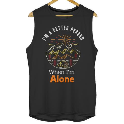 Camping Alone Meme Campfire Introvert Camper Unisex Tank Top - Raresse