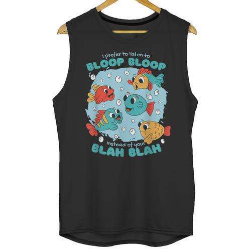Cartoon Sarcasm Anti-Social Nihilism Introvert Fish Unisex Tank Top - Raresse