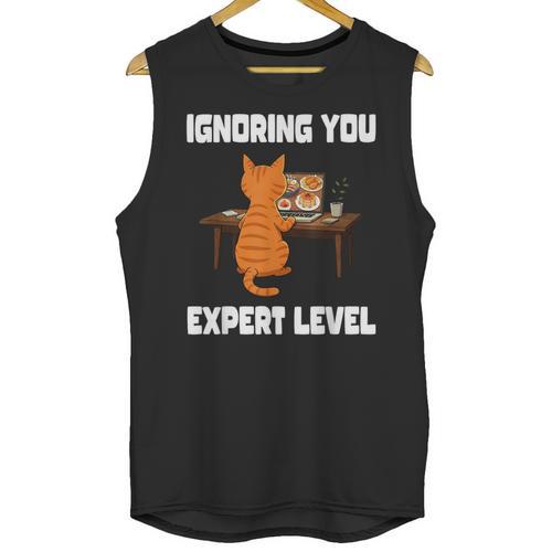 Cat Ignoring You Expert Level Orange Tabby Introvert Unisex Tank Top - Raresse