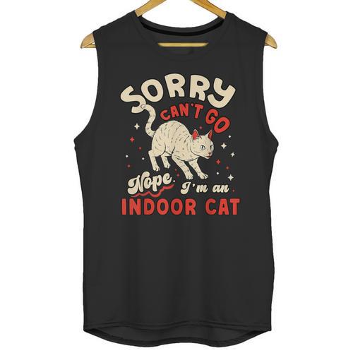 Cat Lover Sorry Cant Go Im An Indoor Introvert Cat Mom Unisex Tank Top - Raresse