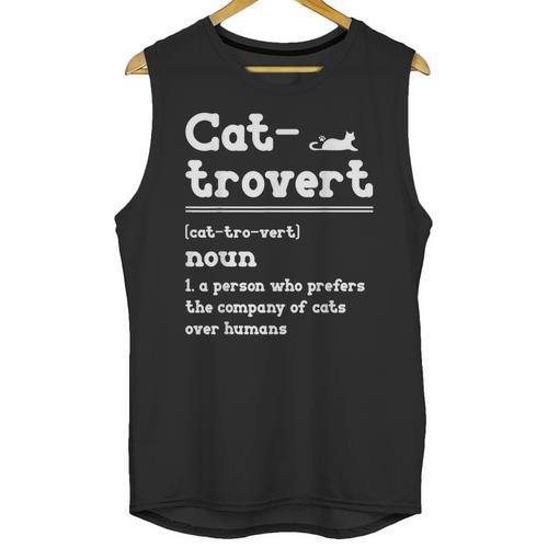 Cat-Trovert Definition Cat Introvert Pet Lover Unisex Tank Top - Raresse