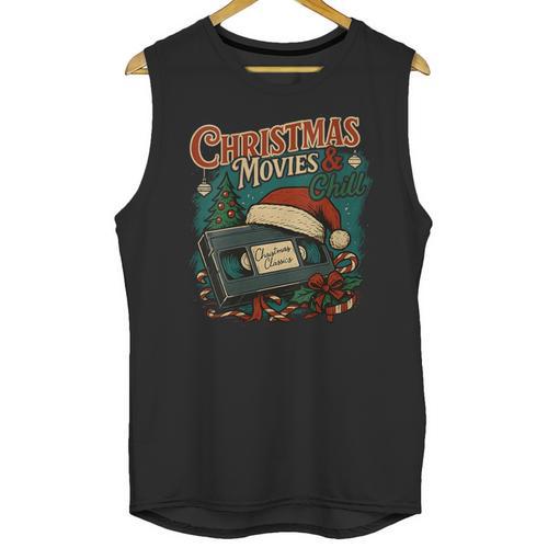 Christmas Movies Chill Retro VHS Holiday Nostalgia Unisex Tank Top - Figerry