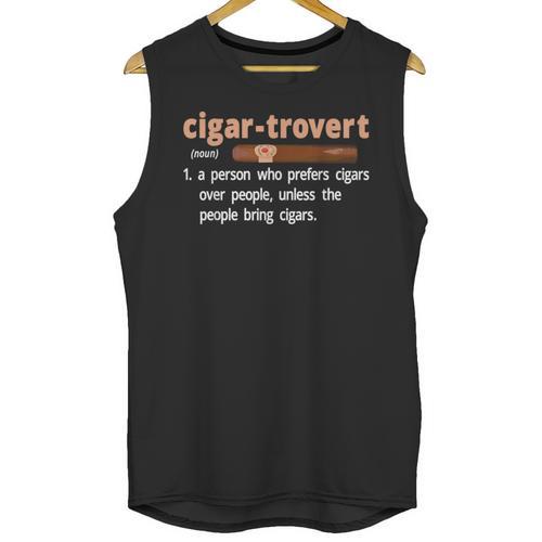 Cigar-Trovert Cigar Smoking Humor Definition Introvert Unisex Tank Top - Raresse