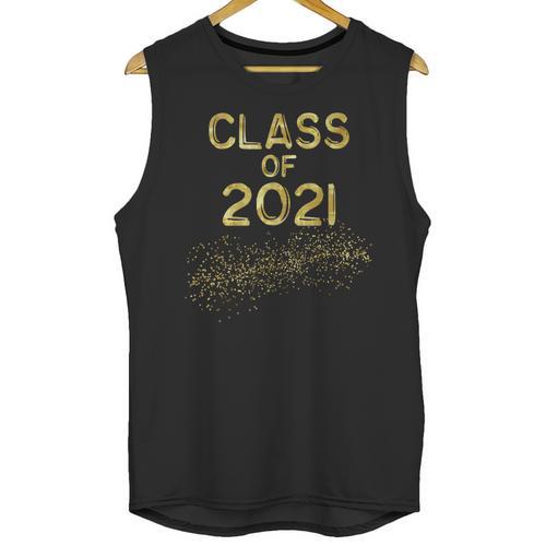 CLASS Of 2021 Gold Bokeh Confetti Fun Graduation Unisex Tank Top - Best Gift Smart