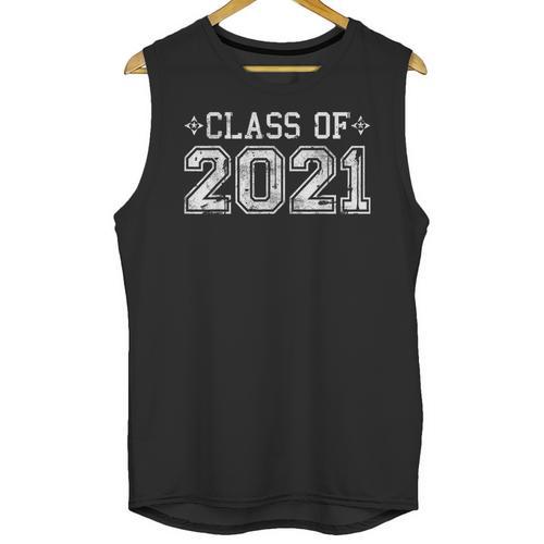 Class Of 2021 High School Graduation Year Distressed Shirt Unisex Tank Top - Best Gift Smart