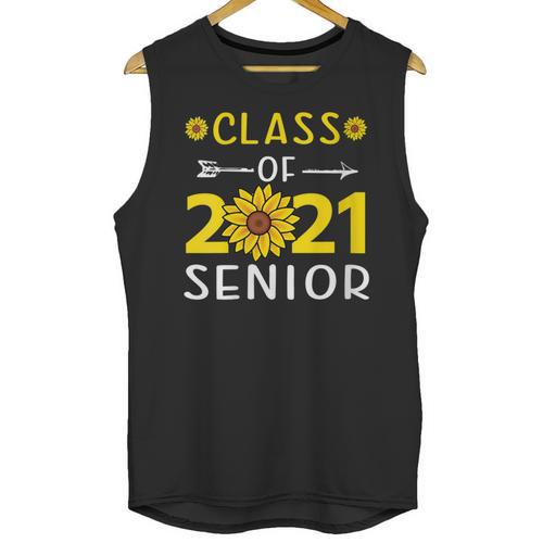 Class Of 2021 Senior Graduation Sunflower Unisex Tank Top - Best Gift Smart