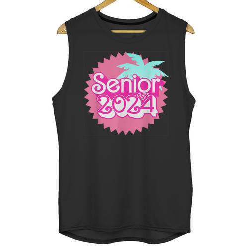 Class Of 2024 Senior Pink Retro Classic Girl Grad Graduation Unisex Tank Top - Best Gift Smart