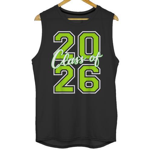 Class Of 2026 Graduation Varsity Lime Green Letters Unisex Tank Top - Best Gift Smart