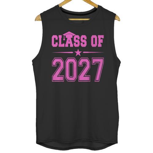 Class Of 2027 Pink Girls Shirt Graduation Unisex Tank Top - Best Gift Smart