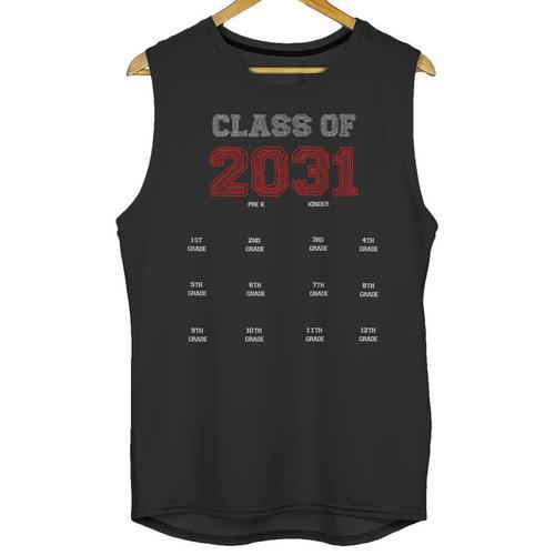 Class Of 2031 Graduation T-Shirt With Space For Hand Prints Unisex Tank Top - Best Gift Smart
