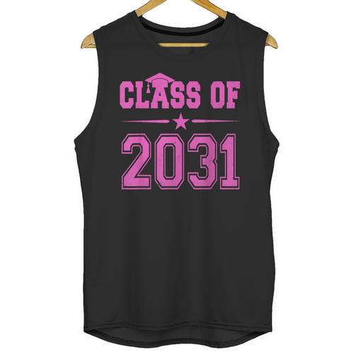 Class Of 2031 Pink Girls Shirt Graduation Unisex Tank Top - Best Gift Smart